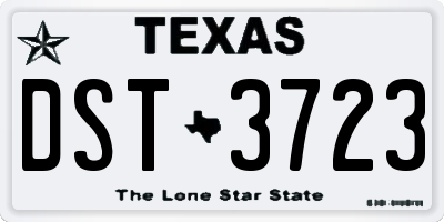 TX license plate DST3723