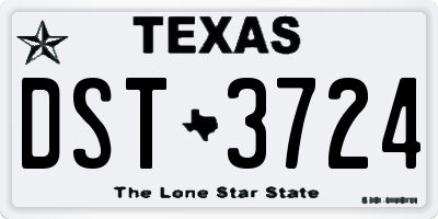 TX license plate DST3724