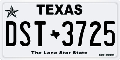 TX license plate DST3725