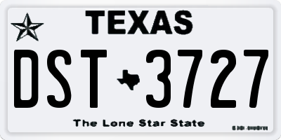 TX license plate DST3727