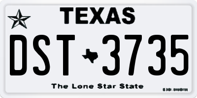 TX license plate DST3735