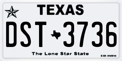 TX license plate DST3736