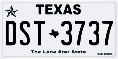 TX license plate DST3737