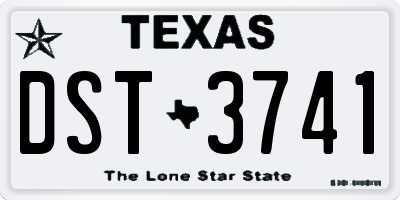 TX license plate DST3741