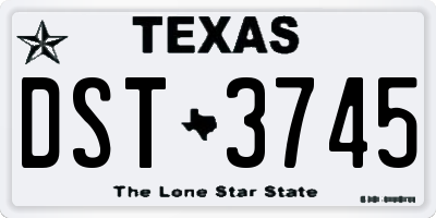TX license plate DST3745
