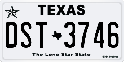 TX license plate DST3746