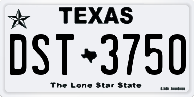 TX license plate DST3750