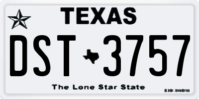 TX license plate DST3757