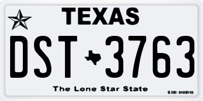 TX license plate DST3763