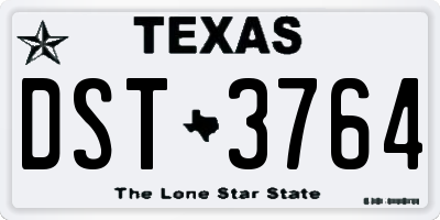 TX license plate DST3764