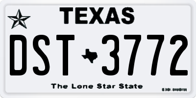 TX license plate DST3772