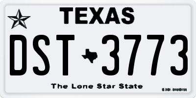 TX license plate DST3773
