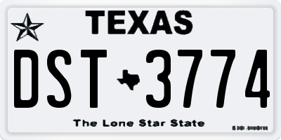 TX license plate DST3774