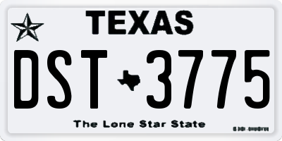TX license plate DST3775