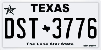 TX license plate DST3776