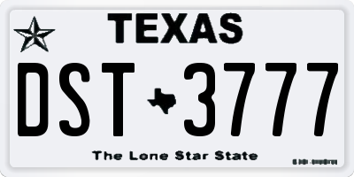 TX license plate DST3777