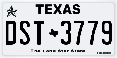 TX license plate DST3779