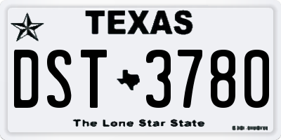 TX license plate DST3780