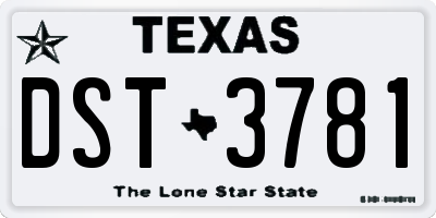 TX license plate DST3781