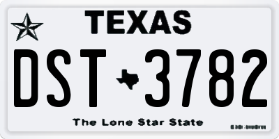 TX license plate DST3782