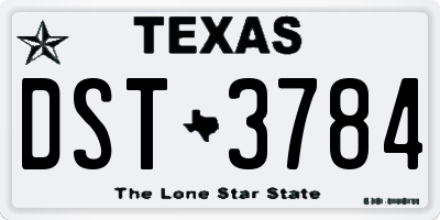 TX license plate DST3784