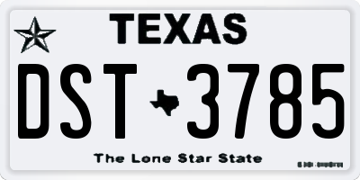 TX license plate DST3785
