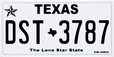 TX license plate DST3787