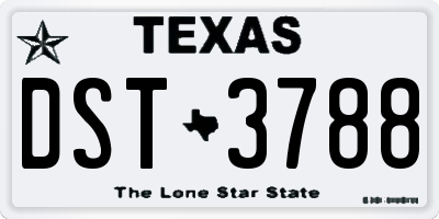 TX license plate DST3788