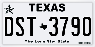 TX license plate DST3790