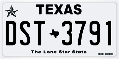 TX license plate DST3791