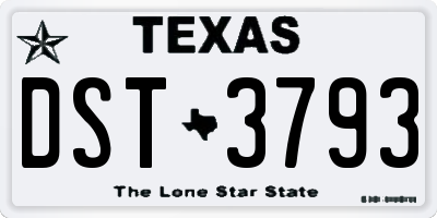 TX license plate DST3793