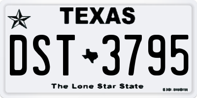 TX license plate DST3795