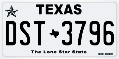 TX license plate DST3796