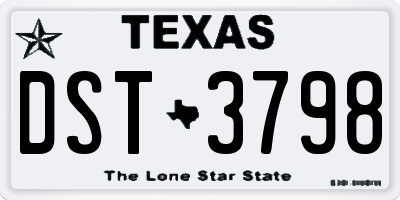 TX license plate DST3798
