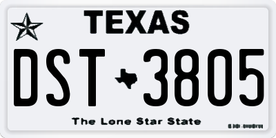 TX license plate DST3805