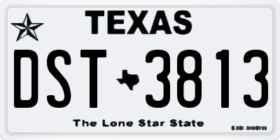 TX license plate DST3813