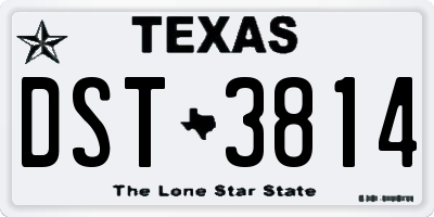 TX license plate DST3814
