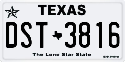 TX license plate DST3816
