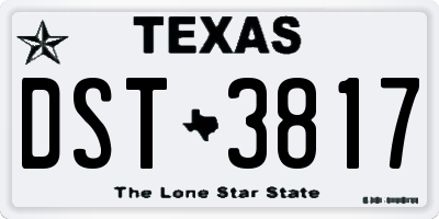 TX license plate DST3817