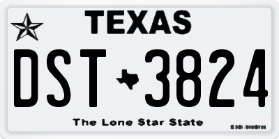 TX license plate DST3824