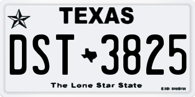 TX license plate DST3825