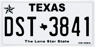 TX license plate DST3841