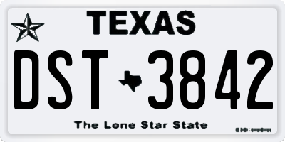 TX license plate DST3842