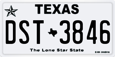 TX license plate DST3846