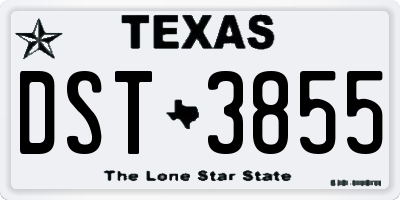 TX license plate DST3855
