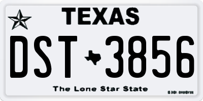 TX license plate DST3856