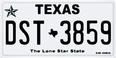 TX license plate DST3859