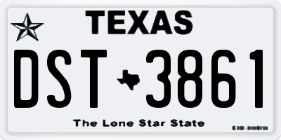 TX license plate DST3861