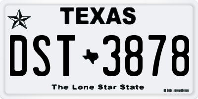 TX license plate DST3878