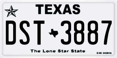 TX license plate DST3887